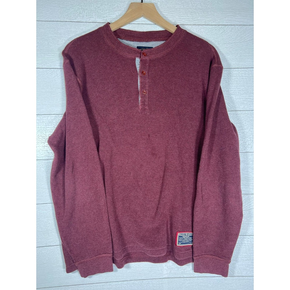 Brooks Brothers 346 Large 100% Cotton Maroon Men's Sweater Burgundy